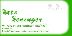 mate weninger business card